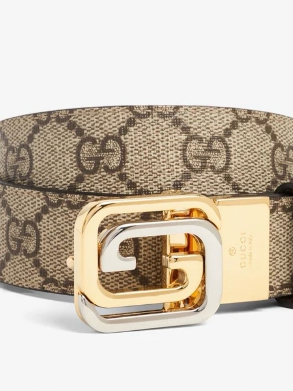 GUCCI REVERSIBLE BELT WITH SQUARED INTERLOCKING GG